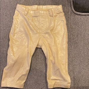 Gold glitter baby girl leggings
